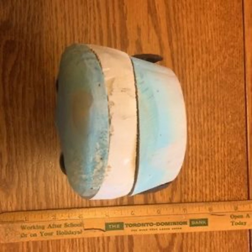 Handcrafted Wooden Owl Figurine - Blue & Cream Decorative Accent - Picture 5 of 5